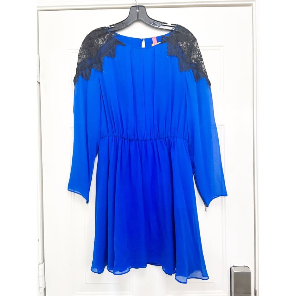 Alice + Olivia Colbalt Blue Silk Dress Small euc